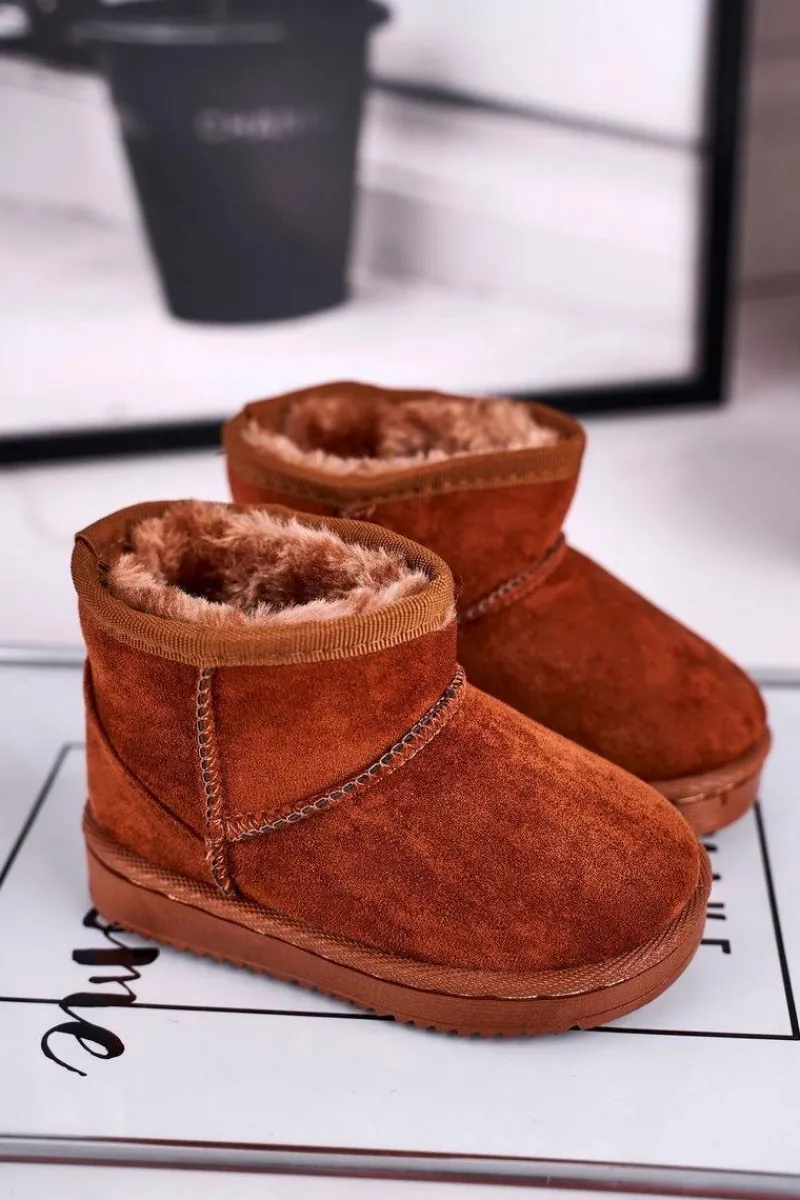 Dziewczęce|Chłopięce>Boto Dziecięce Ocieplane Botki Śniegowce Brązowe Gooby