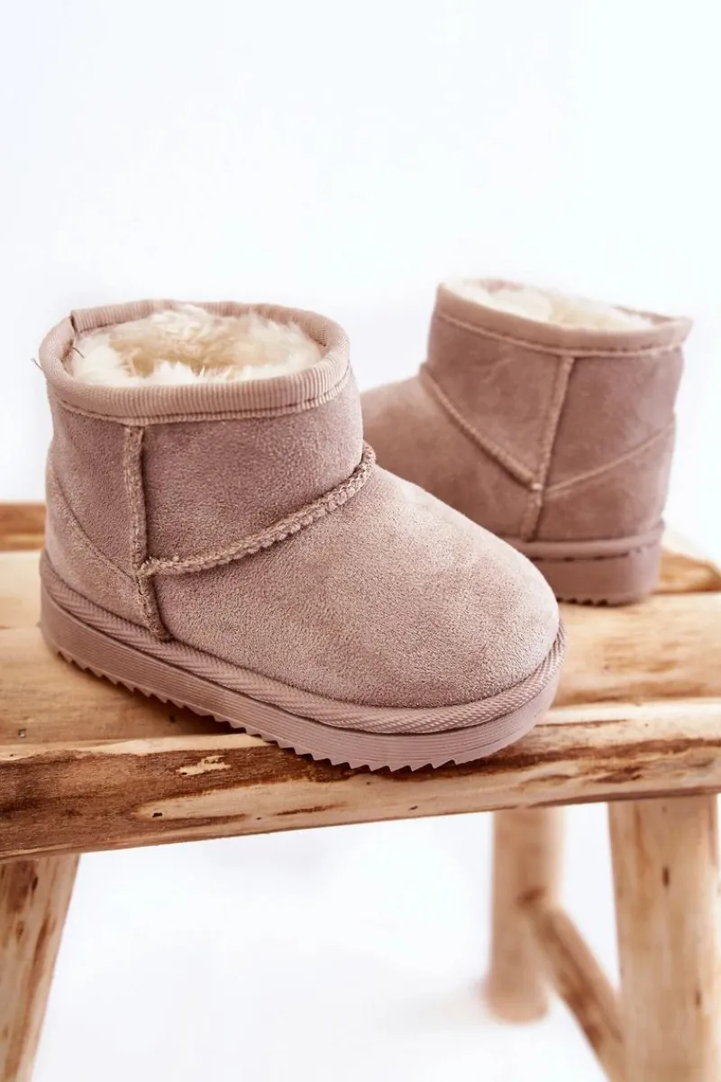 Dziewczęce|Chłopięce>Boto Dziecięce Ocieplane Botki Śniegowce Jasnobeżowe Gooby Beżowy