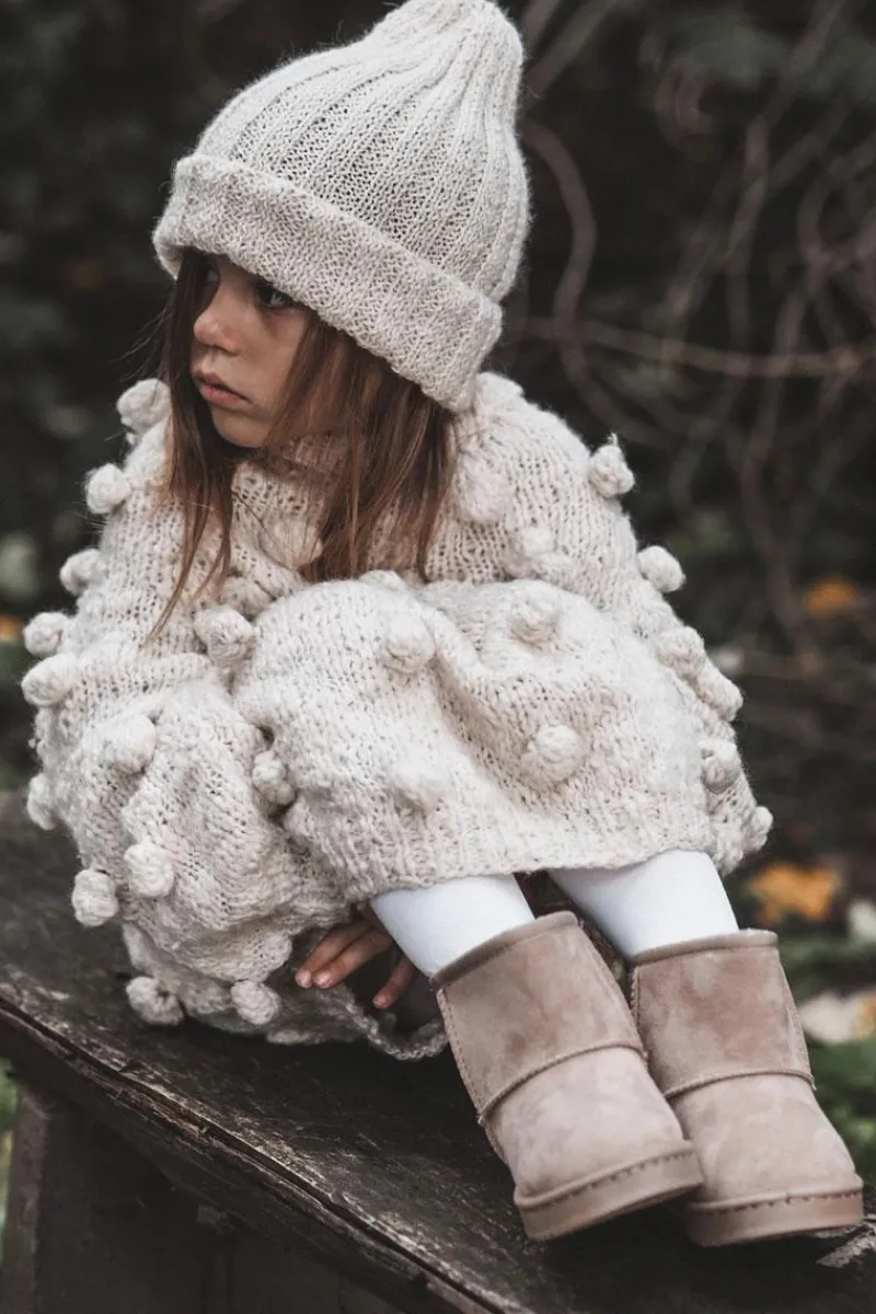 Dziewczęce|Chłopięce>Boto Dziecięce Ocieplane Botki Śniegowce Jasnobeżowe Gooby Beżowy