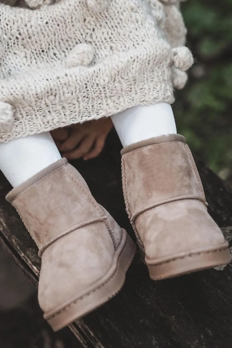 Dziewczęce|Chłopięce>Boto Dziecięce Ocieplane Botki Śniegowce Jasnobeżowe Gooby Beżowy