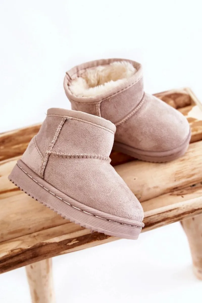 Dziewczęce|Chłopięce>Boto Dziecięce Ocieplane Botki Śniegowce Jasnobeżowe Gooby Beżowy