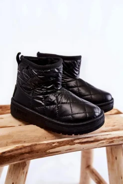 Hot Dziecięce Ocieplane Botki Śniegowce Big Star KK374242 Czarne Dzieci Dziewczęce|Dziewczęce