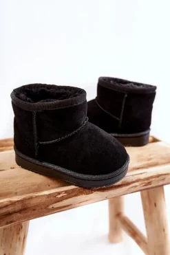 New Dziecięce Ocieplane Botki Śniegowce Czarne Gooby Dzieci Dziewczęce|Chłopięce