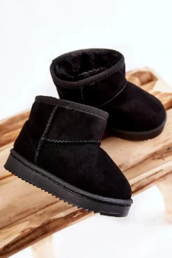 New Dziecięce Ocieplane Botki Śniegowce Czarne Gooby Dzieci Dziewczęce|Chłopięce