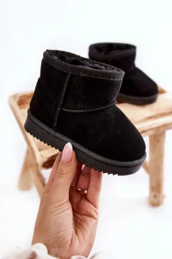 New Dziecięce Ocieplane Botki Śniegowce Czarne Gooby Dzieci Dziewczęce|Chłopięce