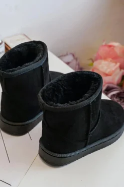 New Dziecięce Ocieplane Botki Śniegowce Czarne Gooby Dzieci Dziewczęce|Chłopięce