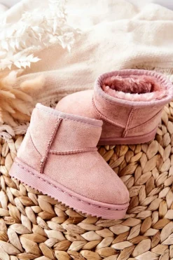 Sale Boto Dziecięce Ocieplane Botki Śniegowce Różowe Gooby Różowy