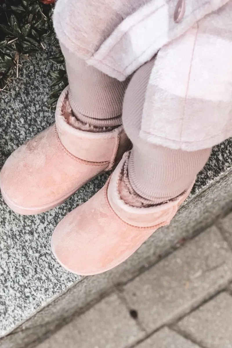 Sale Boto Dziecięce Ocieplane Botki Śniegowce Różowe Gooby Różowy