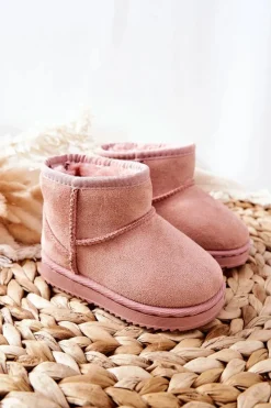 Sale Boto Dziecięce Ocieplane Botki Śniegowce Różowe Gooby Różowy