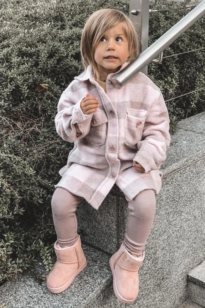 Sale Boto Dziecięce Ocieplane Botki Śniegowce Różowe Gooby Różowy