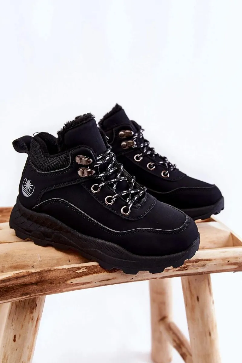 Discount Boto Dziecięce Ocieplane Botki Trapery Czarne Otto