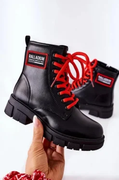 Dziewczęce>Damskie buty S.Barski Dziecięce Ocieplane Botki Czarne Fincastle