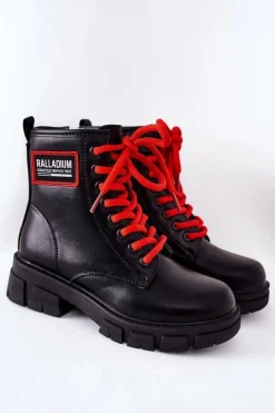 Dziewczęce>Damskie buty S.Barski Dziecięce Ocieplane Botki Czarne Fincastle