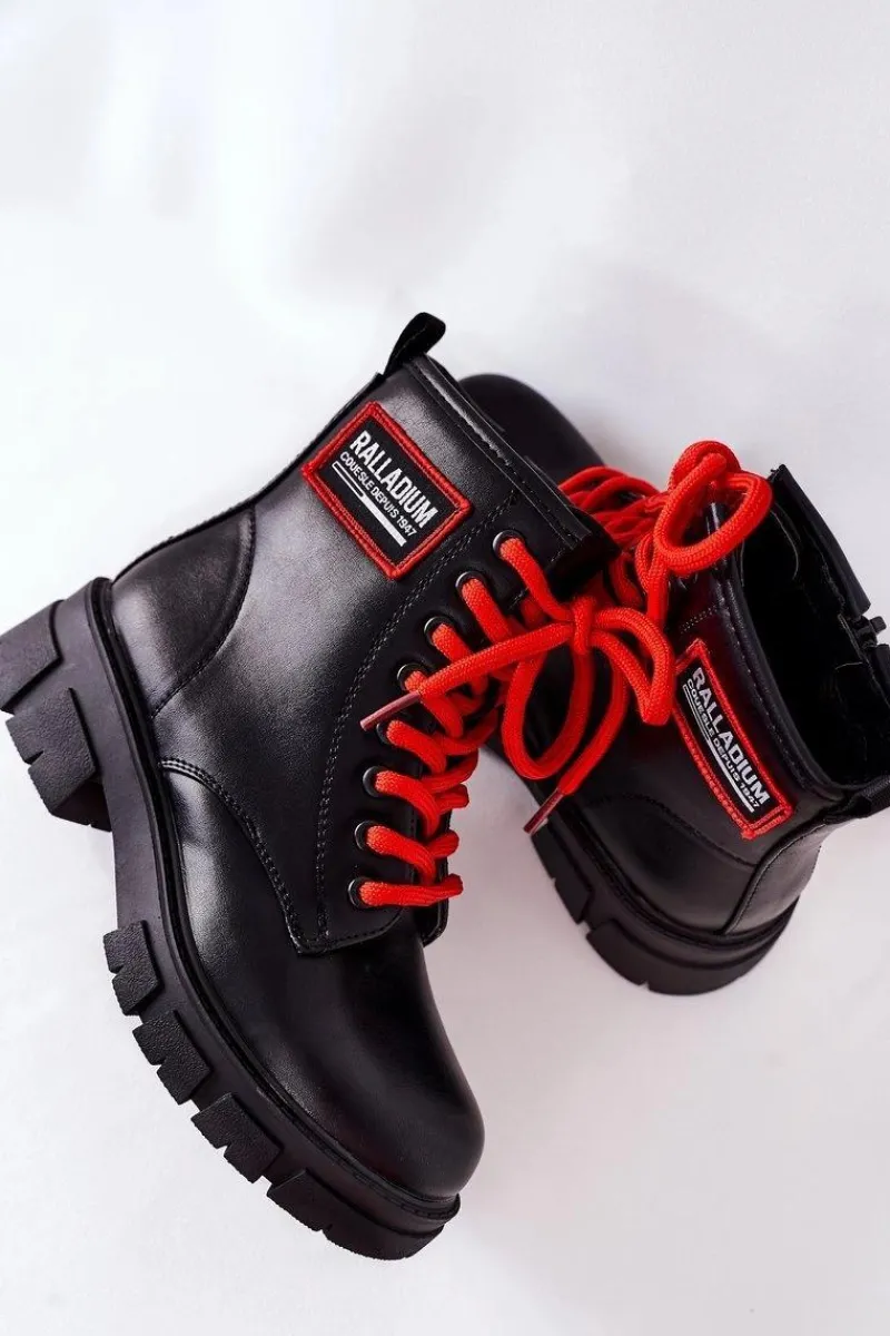 Dziewczęce>Damskie buty S.Barski Dziecięce Ocieplane Botki Czarne Fincastle