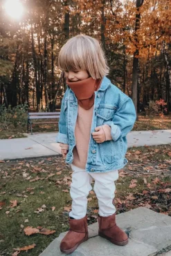 Hot Dziecięce Ocieplane Botki Śniegowce Brązowe Gooby Dzieci Dziewczęce|Chłopięce