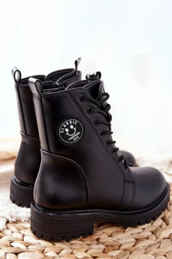 Hot Evento Dziecięce Ocieplane Botki Workery Czarne Rosalie