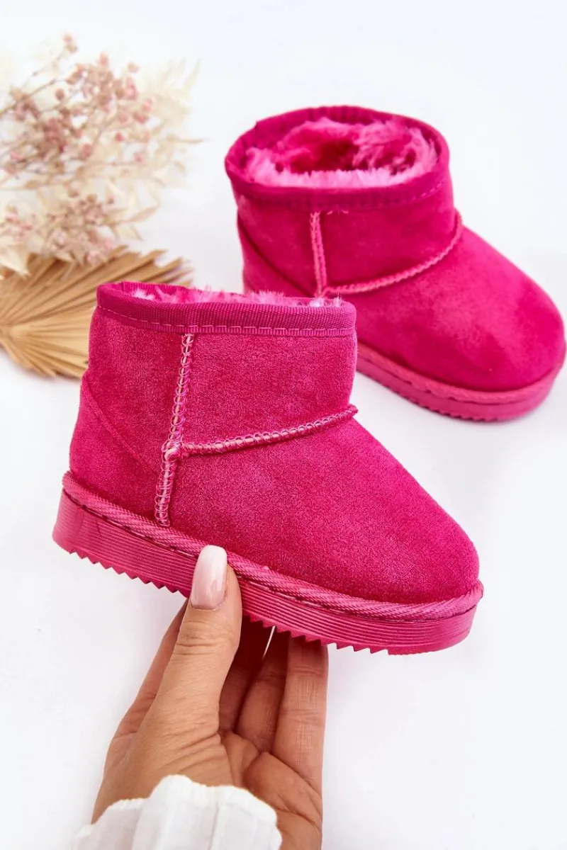 Dziecięce Ocieplane Botki Śniegowce Fuksja Gooby Dzieci Dziewczęce|Chłopięce