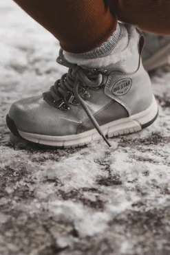 Dziewczęce></noscript>Big Star Shoes Dziecięce Ocieplane Botki Na Suwak Big Star KK374178 Srebrne Srebrny