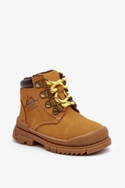 Chłopięce|Dziewczęce>Evento Dziecięce Ocieplane Botki Trapery Camel Walter Brązowy