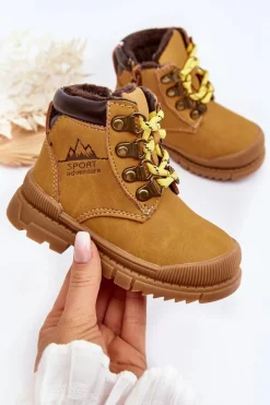 Chłopięce|Dziewczęce></noscript>Evento Dziecięce Ocieplane Botki Trapery Camel Walter Brązowy