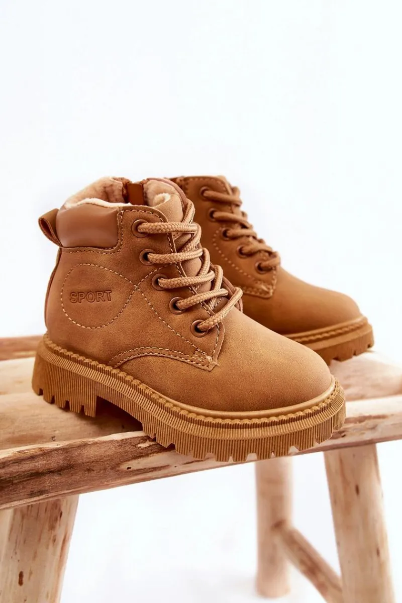 Sale Boto Dziecięce Ocieplane Botki Trapery Camel Cheddy
