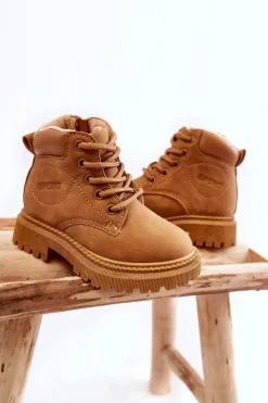 Sale Boto Dziecięce Ocieplane Botki Trapery Camel Cheddy