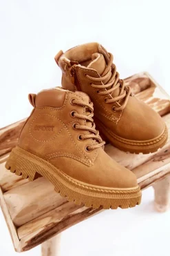 Sale Boto Dziecięce Ocieplane Botki Trapery Camel Cheddy