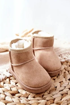 Sale Boto Dziecięce Ocieplane Botki Śniegowce Beżowe Gooby Beżowy