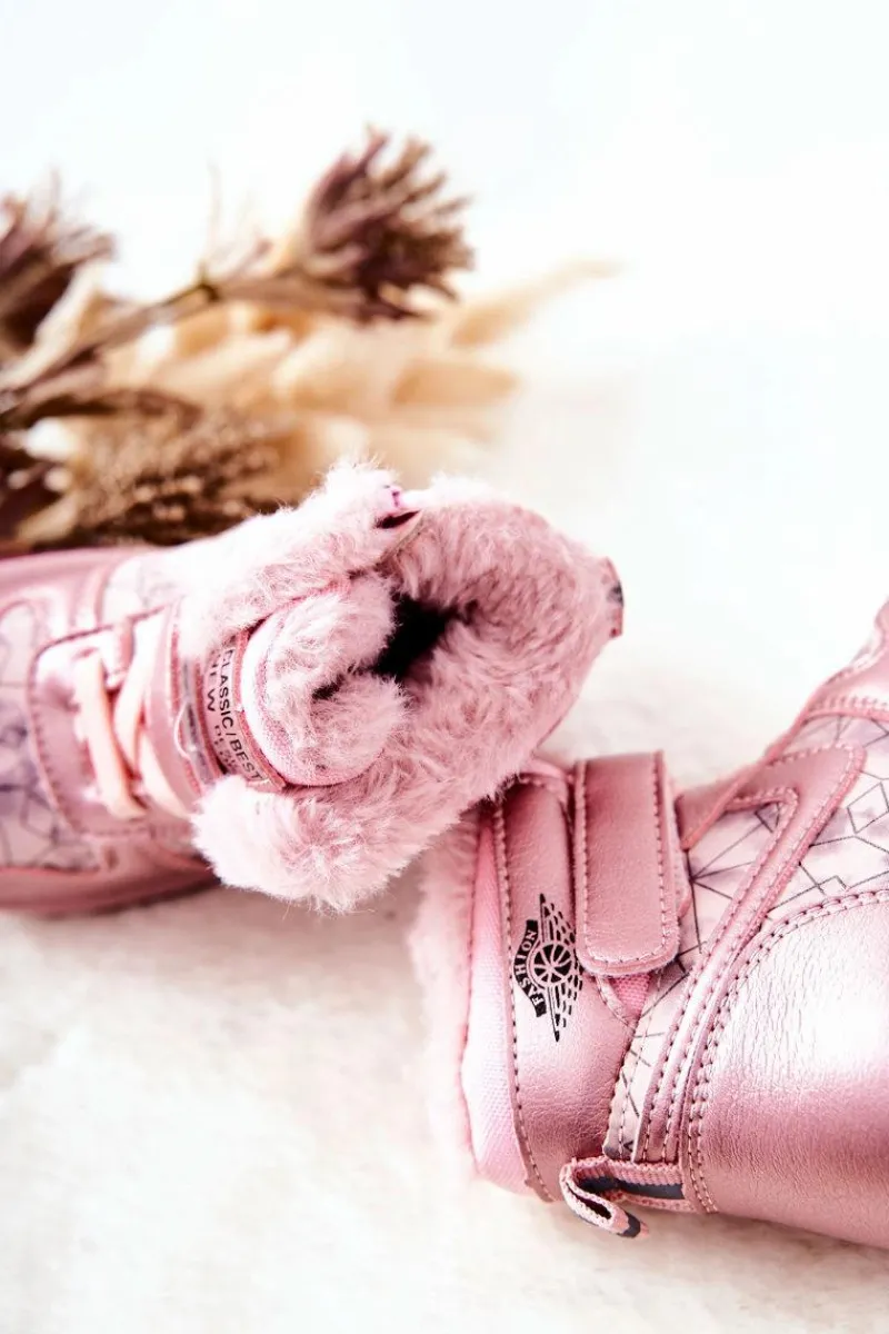 Dziewczęce|Dziewczęce>Boto Dziecięce Ocieplane Śniegowce Botki Różowe Shirinell