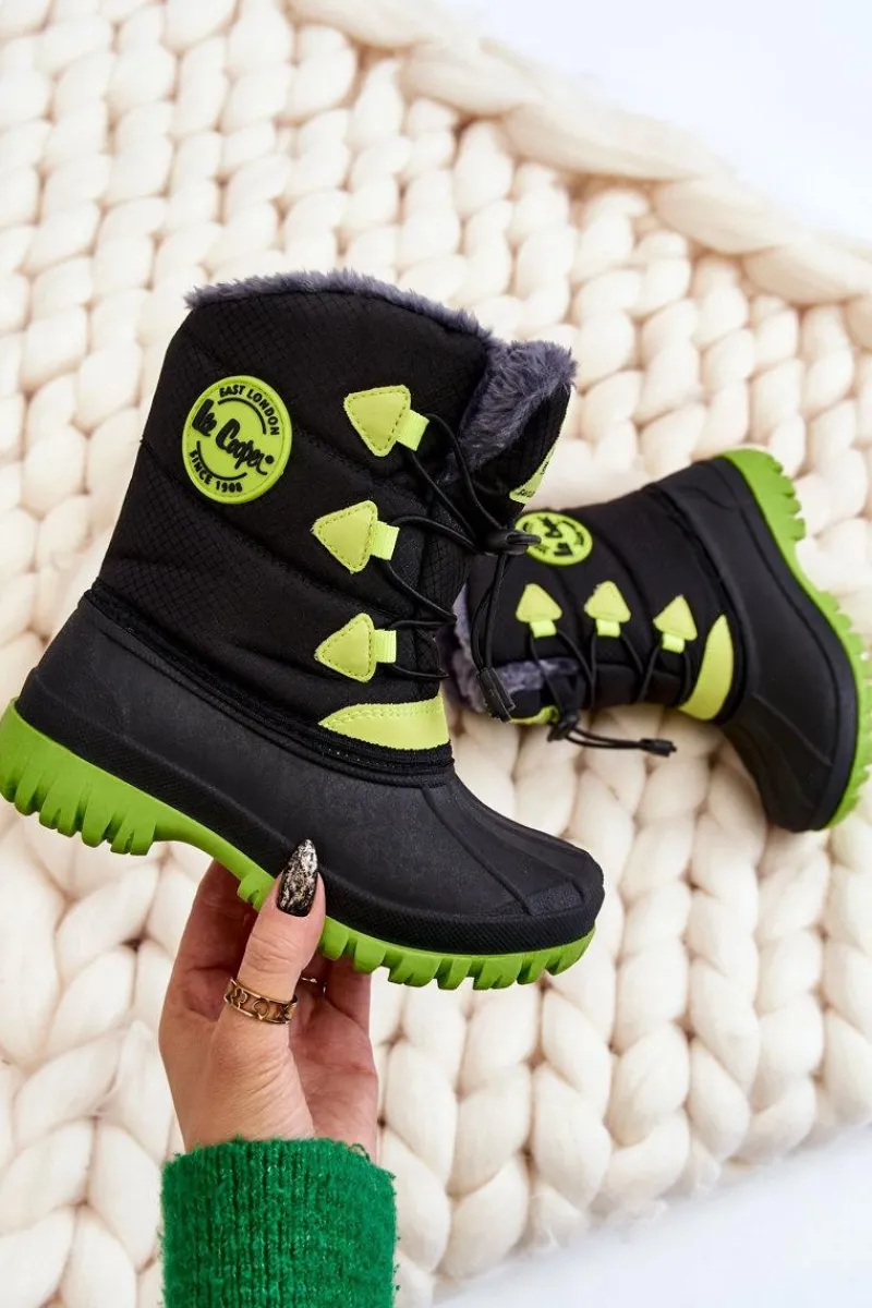 Sale Lee Cooper Dziecięce Ocieplane Śniegowce LCJ-21-44-0519 Czarne