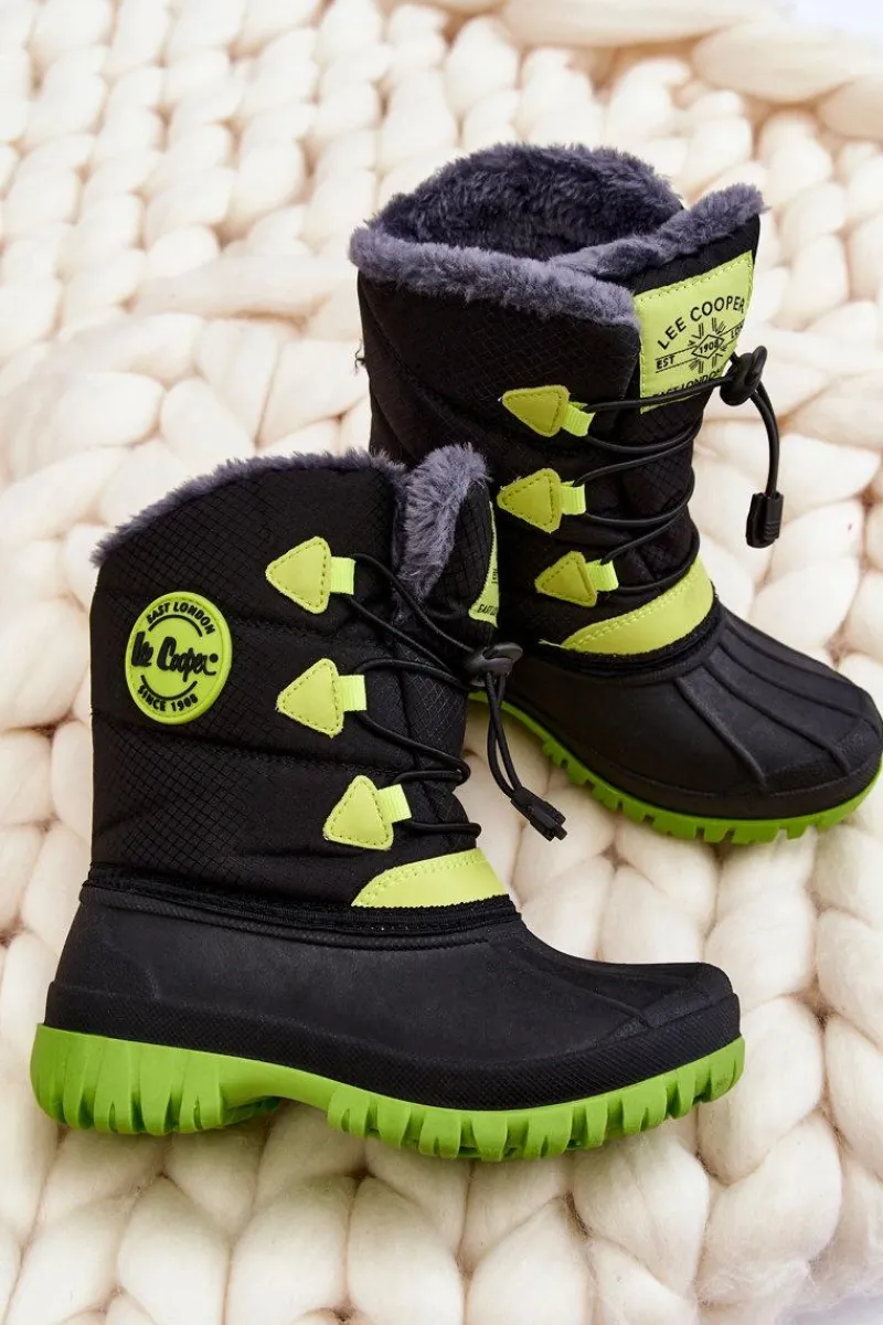 Sale Lee Cooper Dziecięce Ocieplane Śniegowce LCJ-21-44-0519 Czarne