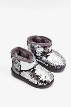 Hot Dziecięce Ocieplane Śniegowce Z Cekinami Srebrne Shard Dzieci Dziewczęce