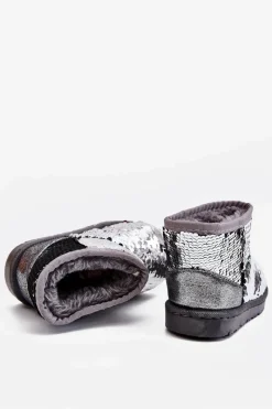 Hot Dziecięce Ocieplane Śniegowce Z Cekinami Srebrne Shard Dzieci Dziewczęce