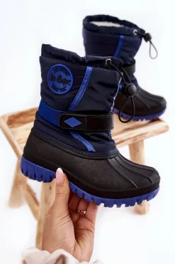 Sale Lee Cooper Dziecięce Ocieplane Śniegowce LCJ-21-44-0522 Granatowe