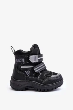 Chłopięce|Dziewczęce>Big Star Shoes Dziecięce Ocieplane Śniegowce Na Rzepy Czarne Big Star MM374129