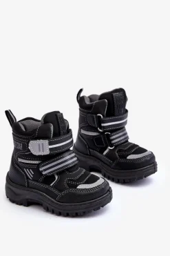 Chłopięce|Dziewczęce></noscript>Big Star Shoes Dziecięce Ocieplane Śniegowce Na Rzepy Czarne Big Star MM374129