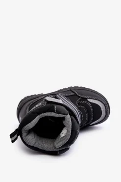 Chłopięce|Dziewczęce></noscript>Big Star Shoes Dziecięce Ocieplane Śniegowce Na Rzepy Czarne Big Star MM374129