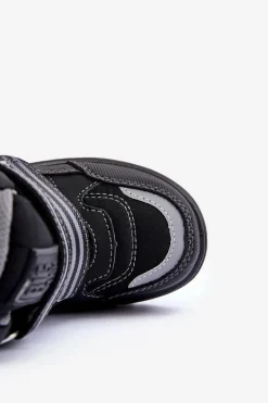 Chłopięce|Dziewczęce></noscript>Big Star Shoes Dziecięce Ocieplane Śniegowce Na Rzepy Czarne Big Star MM374129