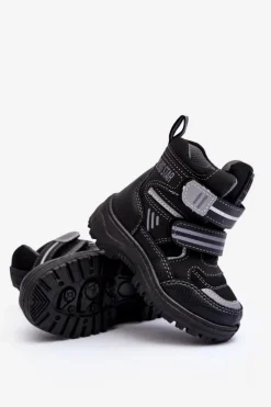 Chłopięce|Dziewczęce></noscript>Big Star Shoes Dziecięce Ocieplane Śniegowce Na Rzepy Czarne Big Star MM374129