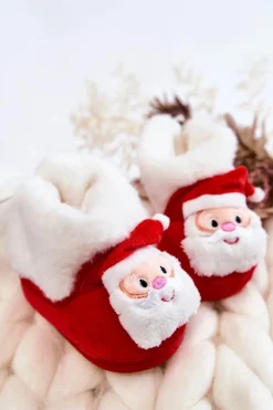 Chłopięce|Dziewczęce></noscript>Aura.via Dziecięce Ocieplane Papcie Mikołaj Czerwone