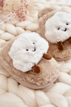 Hot Boto Dziecięce Ocieplane Papcie Z Futerkiem Beżowe Rubee