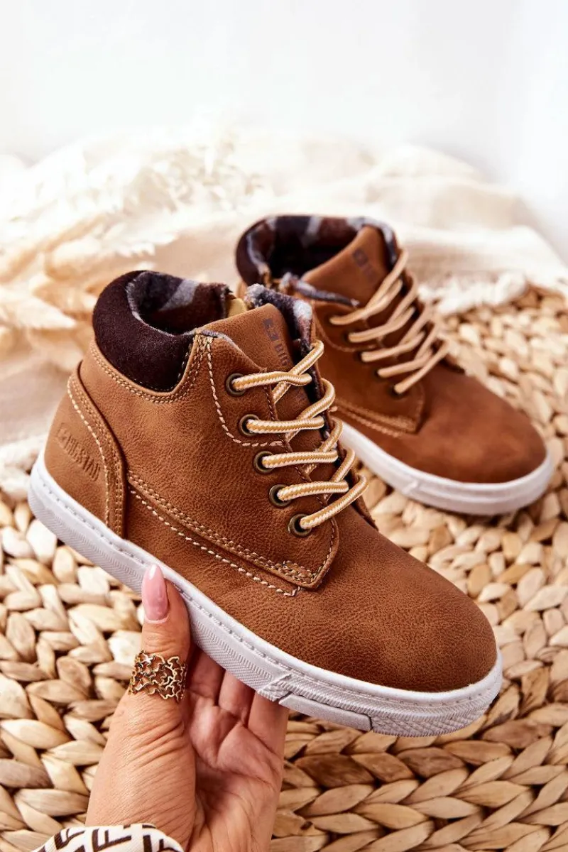 Discount Dziecięce Ocieplane Sportowe Buty Big Star BB374131BS Camel Dzieci Chłopięce|Dziewczęce
