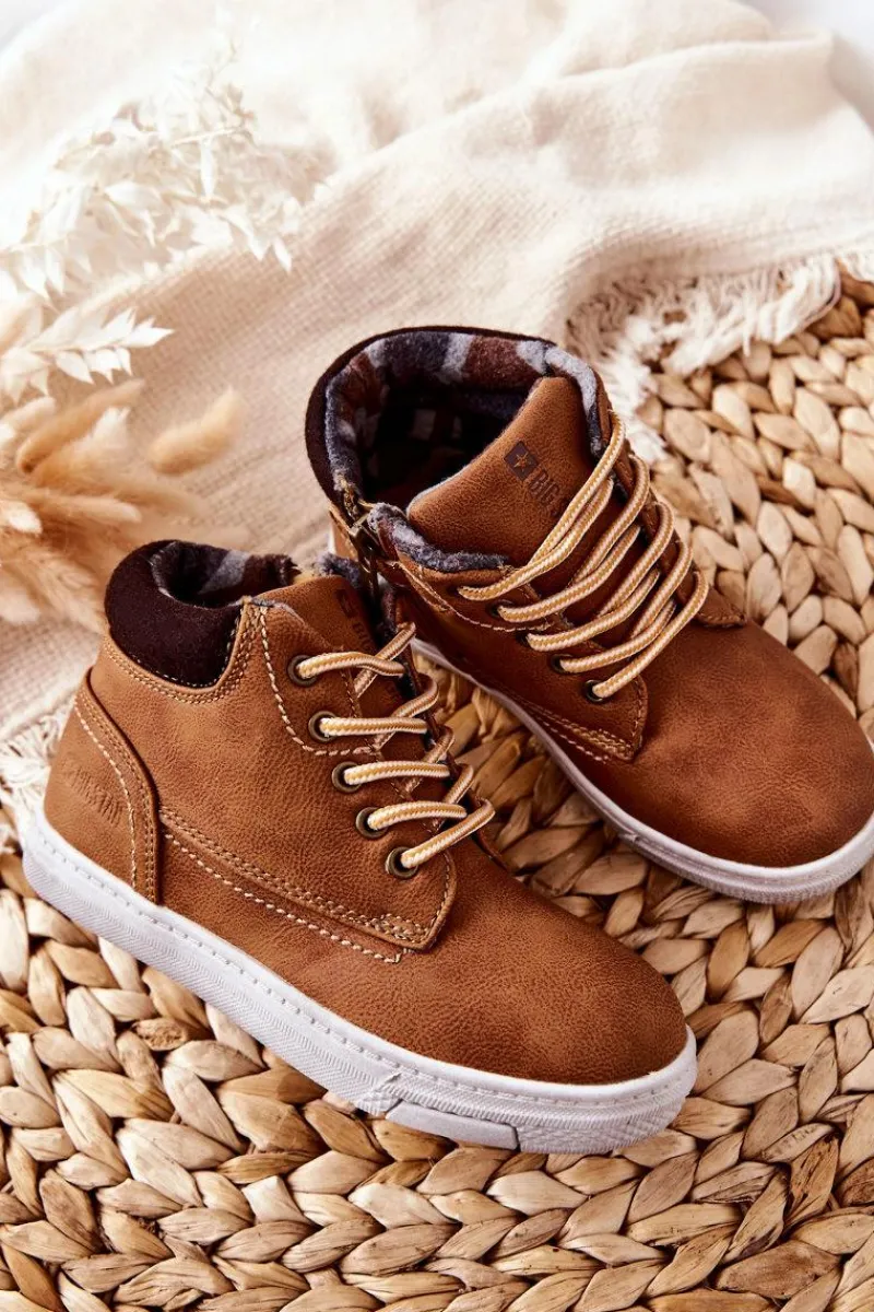 Discount Dziecięce Ocieplane Sportowe Buty Big Star BB374131BS Camel Dzieci Chłopięce|Dziewczęce