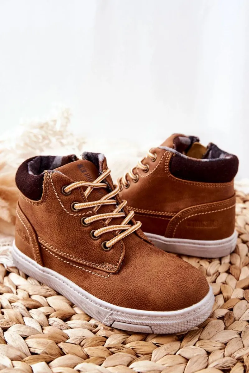 Discount Dziecięce Ocieplane Sportowe Buty Big Star BB374131BS Camel Dzieci Chłopięce|Dziewczęce
