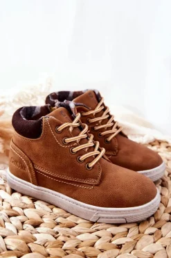 Discount Dziecięce Ocieplane Sportowe Buty Big Star BB374131BS Camel Dzieci Chłopięce|Dziewczęce