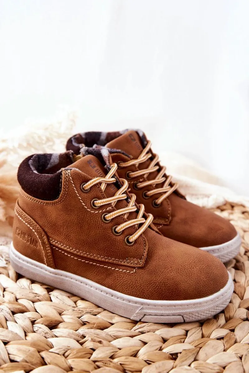 Discount Dziecięce Ocieplane Sportowe Buty Big Star BB374131BS Camel Dzieci Chłopięce|Dziewczęce
