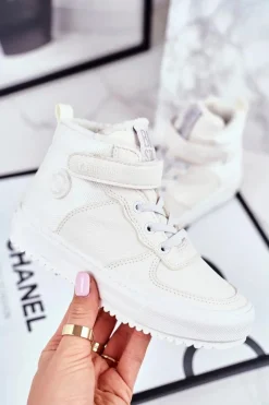 Outlet Dziecięce Ocieplane Sportowe Buty Big Star GG374041 Białe Dzieci Chłopięce|Dziewczęce