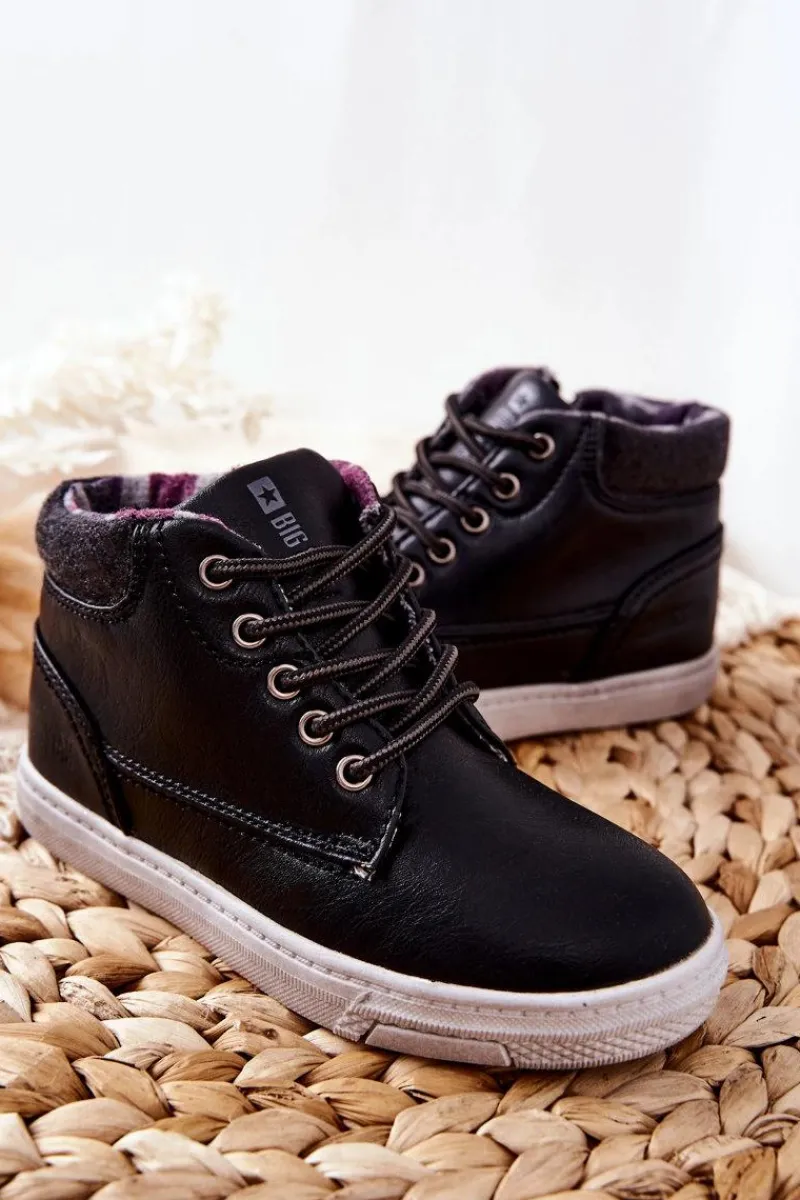 Big Star Shoes Dziecięce Ocieplane Sportowe Buty Big Star BB374132BS Czarne