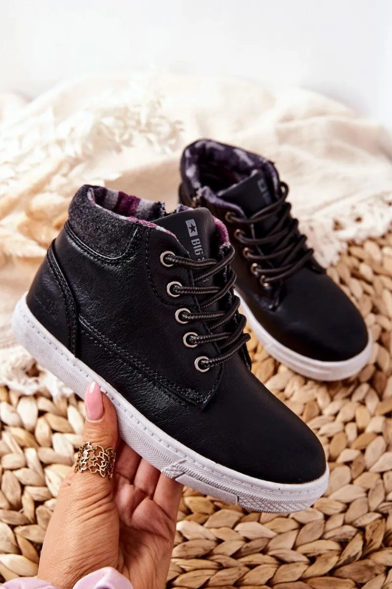 Big Star Shoes Dziecięce Ocieplane Sportowe Buty Big Star BB374132BS Czarne