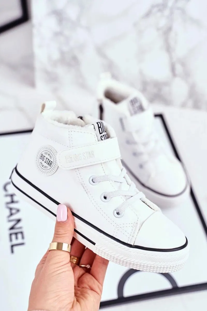 Chłopięce|Dziewczęce>Big Star Shoes Dziecięce Ocieplane Trampki Big Star GG374033 Białe